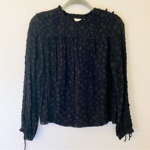 Wilfred Lourdes Black Floral Clip Dot Blouse S
